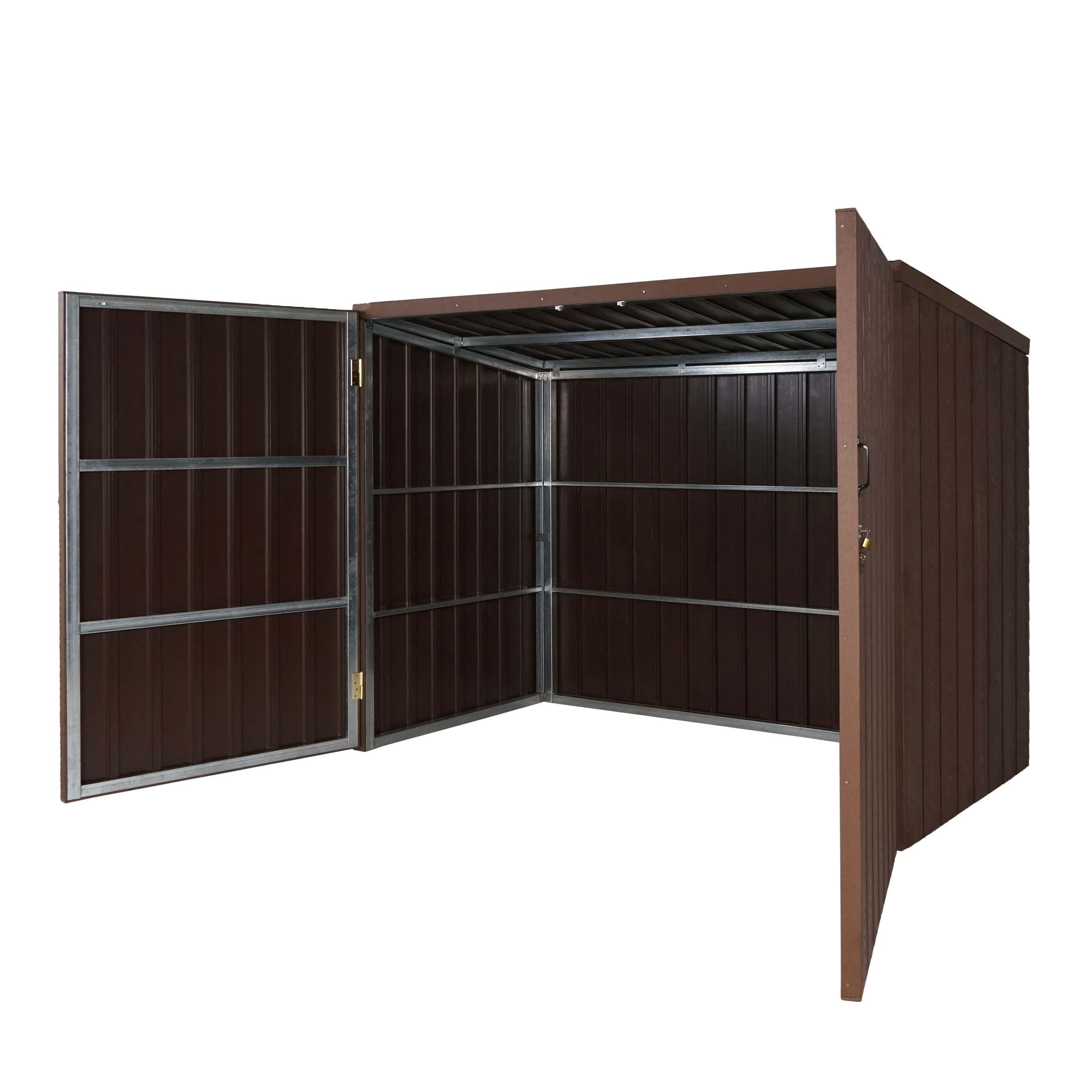 FAHRRADGARAGE 2ER Braun - Braun, Holz (213/172/112cm) - MCW