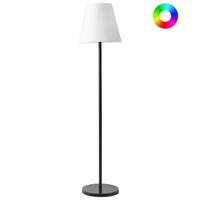 LED-STEHLEUCHTE Weiß/Schwarz Fonesca - Schwarz/Weiß, Kunststoff (30/30/150cm) - Beliani