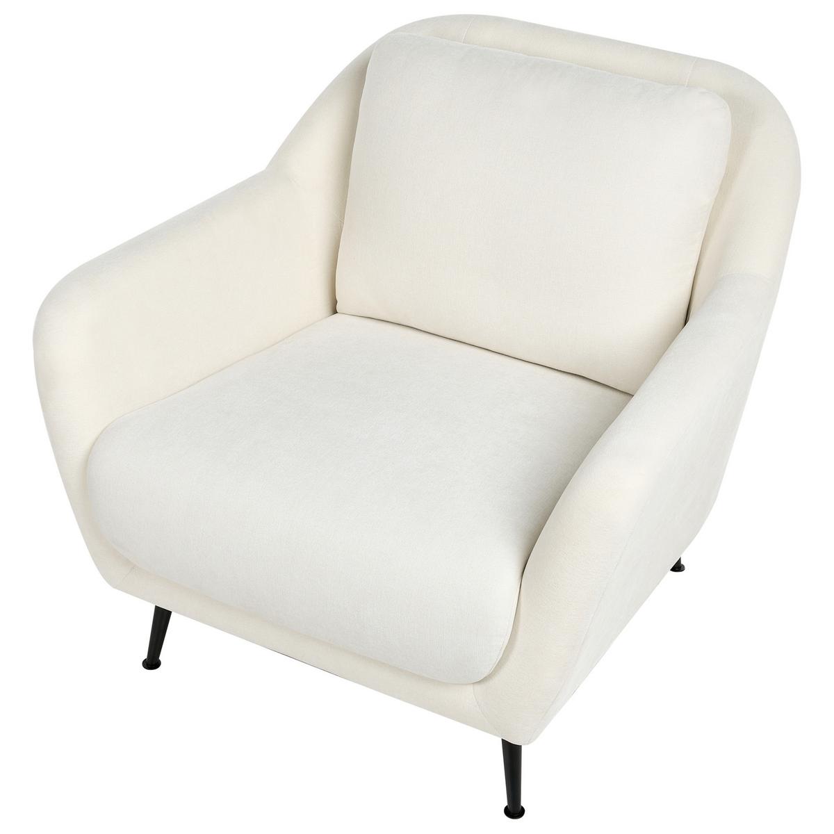 SOFA-SET 3-Sitzer Chenillegewebe Weiß Eiby - Schwarz/Weiß, Textil (148/80/91cm) - Beliani