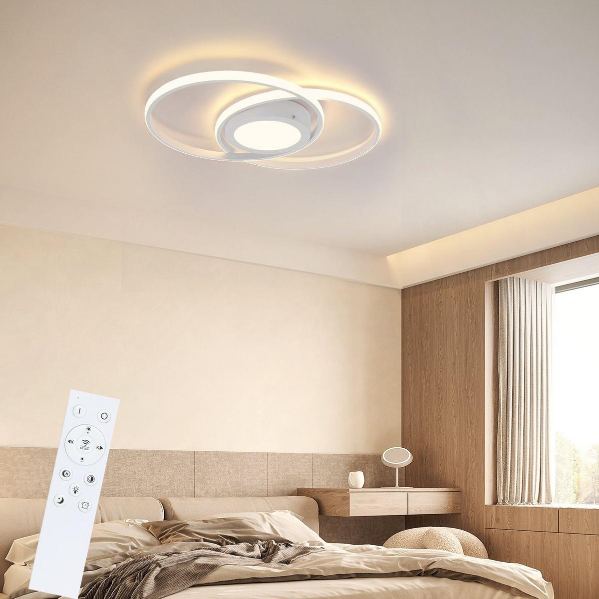 LED-DECKENLEUCHTE Schwarzwacht 33.2/4.0/47.4 cm - Weiß, Metall (47.4/33.2/4cm) - ZMH