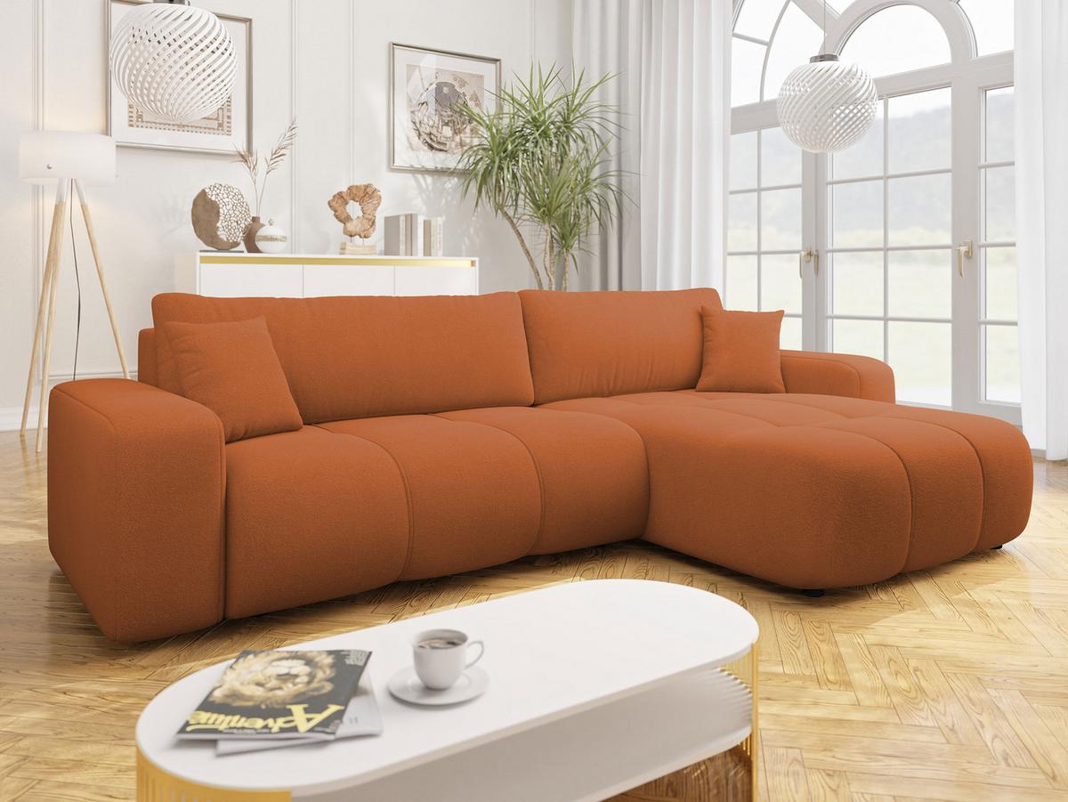 ECKSOFA Furyn Maxi - Schwarz/Orange, Holz/Kunststoff (274/145cm) - MIRJAN24