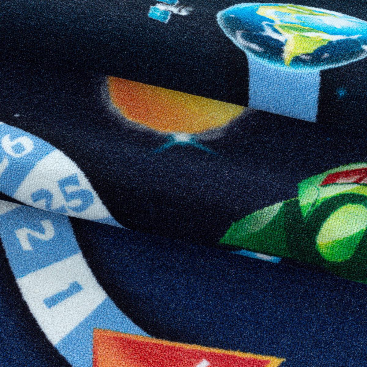 KINDERTEPPICH TRAUN, mit Weltraum-Motiv, Marineblau, 160 x 230 cm - Blau, Textil (230/160cm) - KADIMA DESIGN