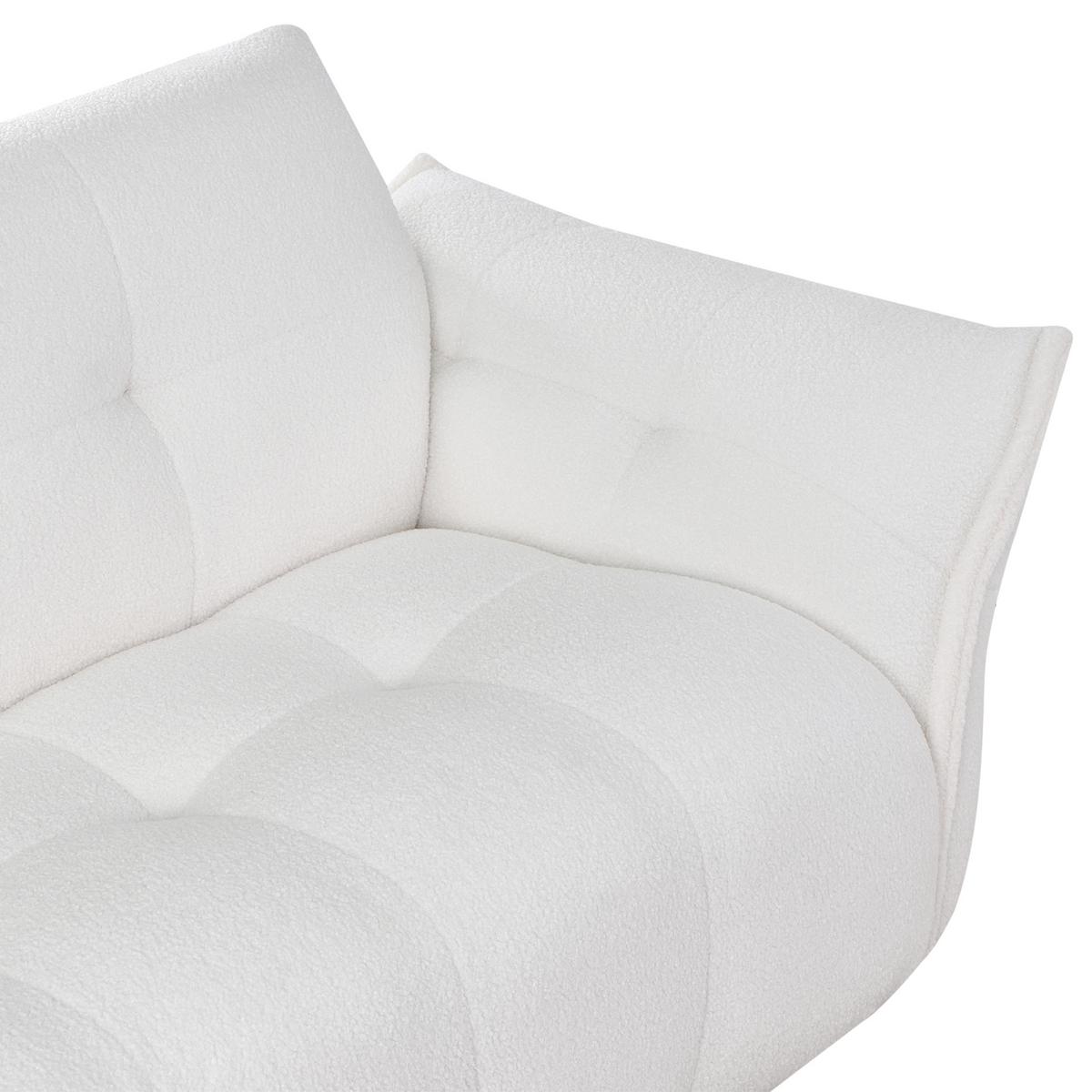 2-SITZER-SOFA Bouclé Weiß Halba - Weiß, Textil (174/80/85cm) - Beliani
