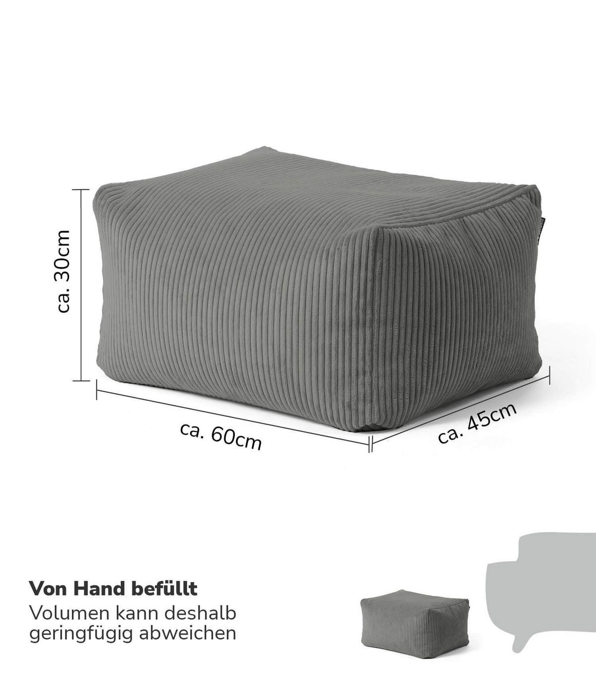 POUF Der Ruhestifter - Anthrazit, Textil (65/35/55cm) - Mokebo