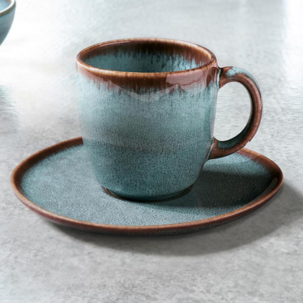 KAFFEETASSEN Lave Glacé 190 ml 6er Set - Türkis, Keramik (0.19L) - like.Villeroy & Boch