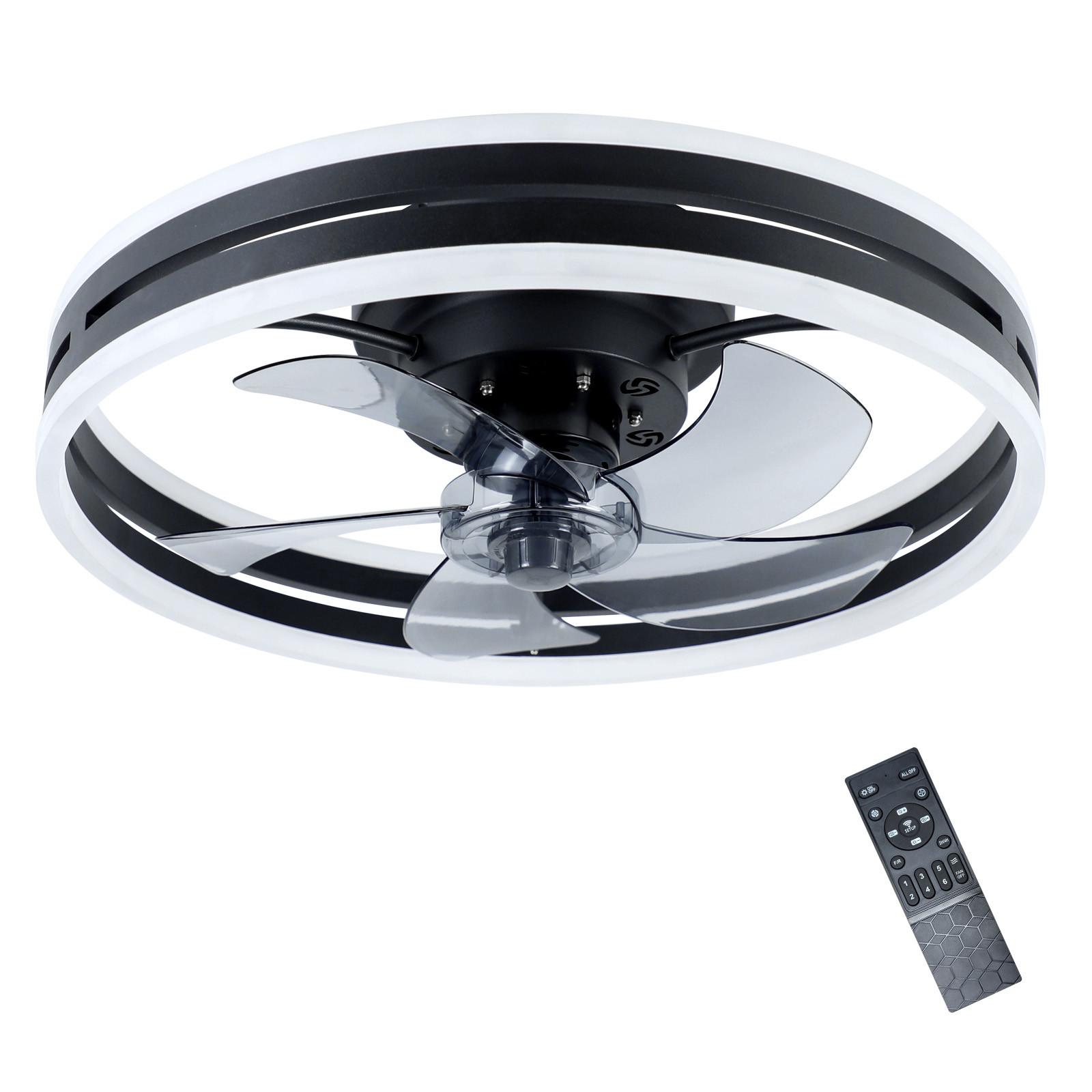 DECKENVENTILATOR Erickson II 50/50/8cm - Schwarz, Kunststoff (50/50/8cm) - Nettlife