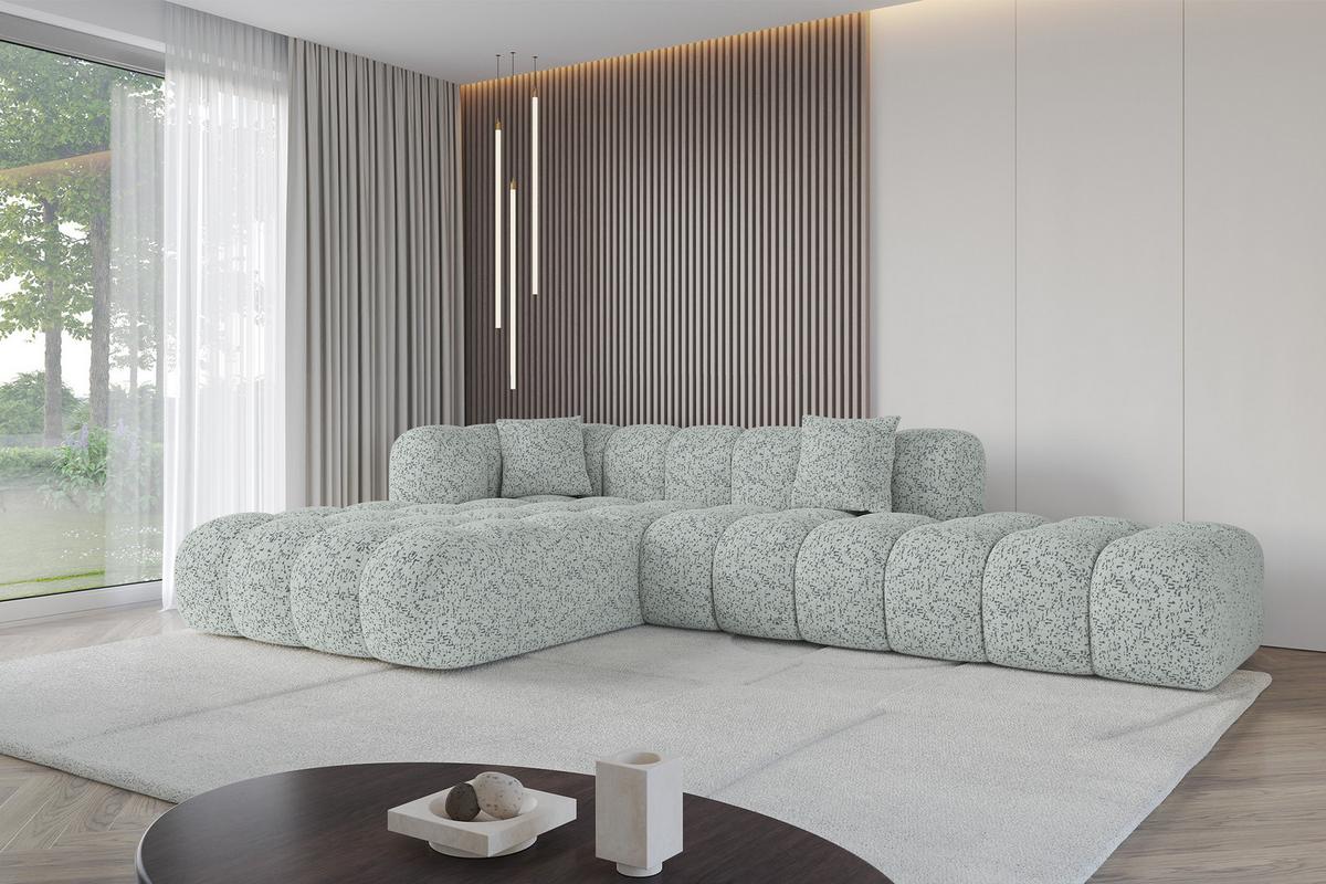 ECKSOFA Ottomane Links OLEA-L2 - 289x176x71 cm Grün - Waldgrün/Schwarz, Holzwerkstoff/Kunststoff (289/176cm)