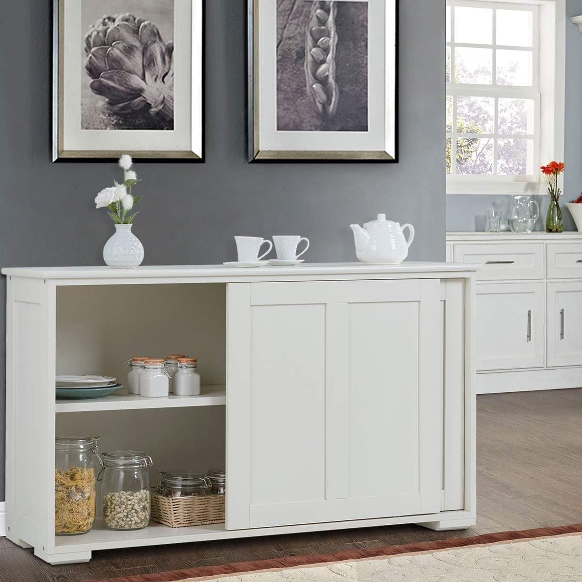 SIDEBOARD Beige - Beige, Holz (107/60/33cm) - COSTWAY