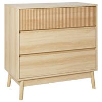 KOMMODE mit 3 Schubladen Hellbraun Wales - Braun, Holzwerkstoff (80/80/40cm) - Beliani
