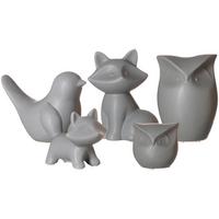 DEKOFIGUREN-SET TIERE Tiere grau 5-tlg. - Grau, Keramik (2/2/2cm) - Ritzenhoff Breker