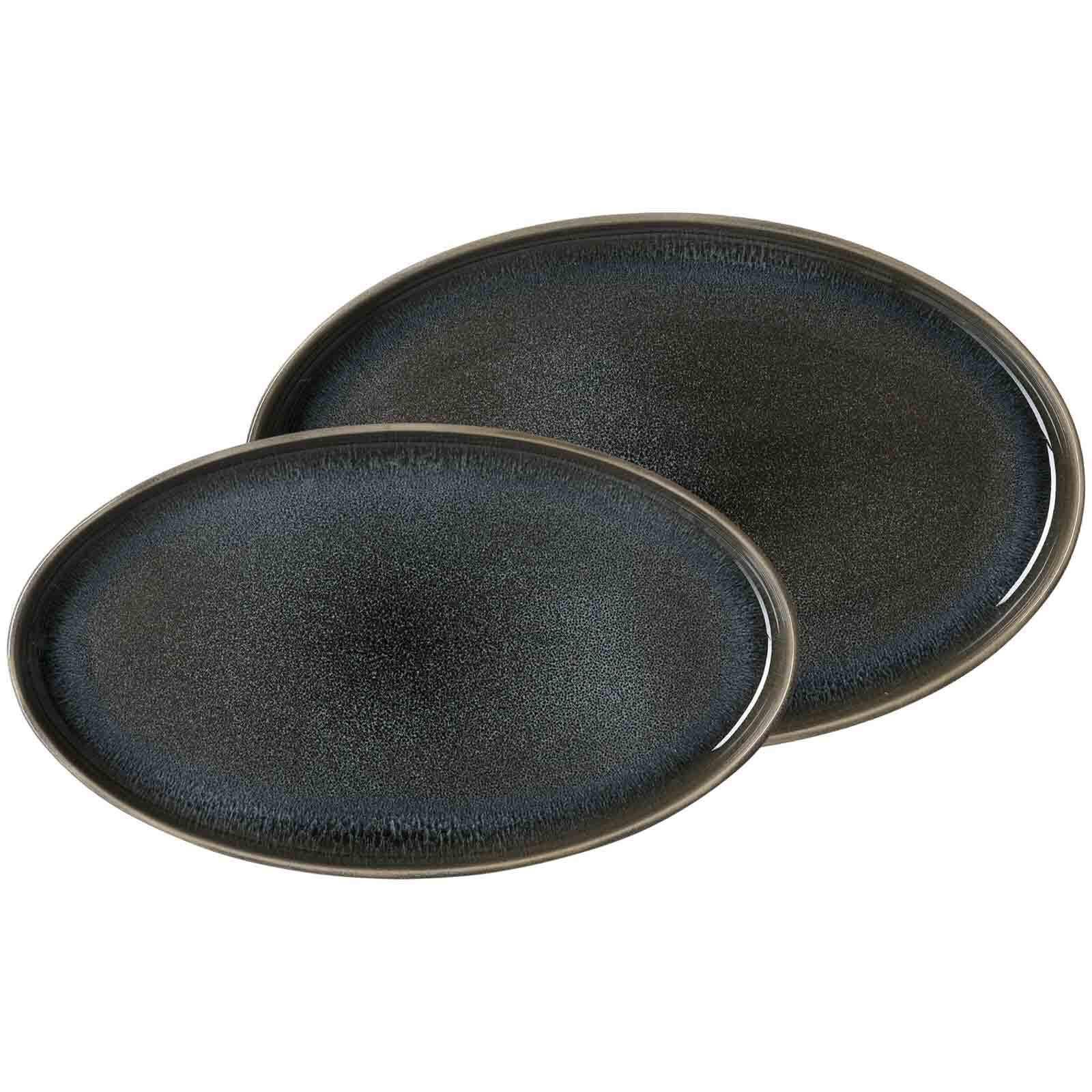 SERVIERPLATTENSET Eda grau 2-tlg. - Grau, Keramik (2/2/2cm) - Ritzenhoff Breker