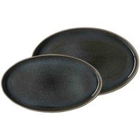 SERVIERPLATTENSET Eda grau 2-tlg. - Grau, Keramik (2/2/2cm) - Ritzenhoff Breker