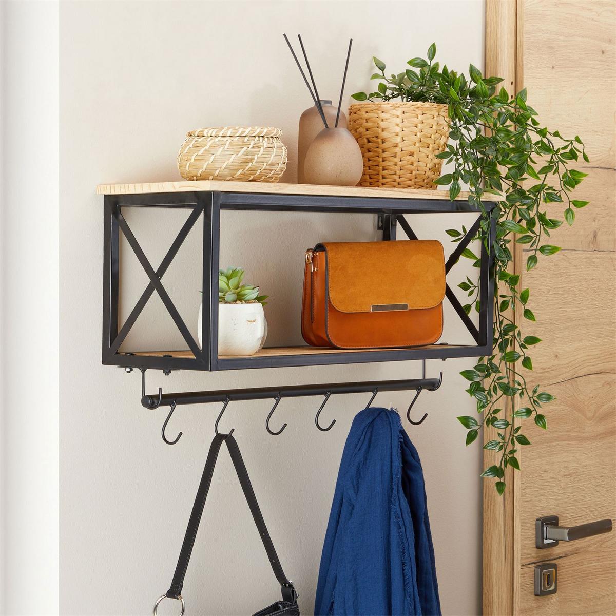WANDGARDEROBE ARMANDO schwarz/braun - Schwarz/Braun, Metall (62/35/20cm) - CARO-Möbel