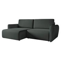 ECKSOFA Goya Slim - Dunkelgrün/Schwarz, Holz/Kunststoff (234/140cm) - MIRJAN24