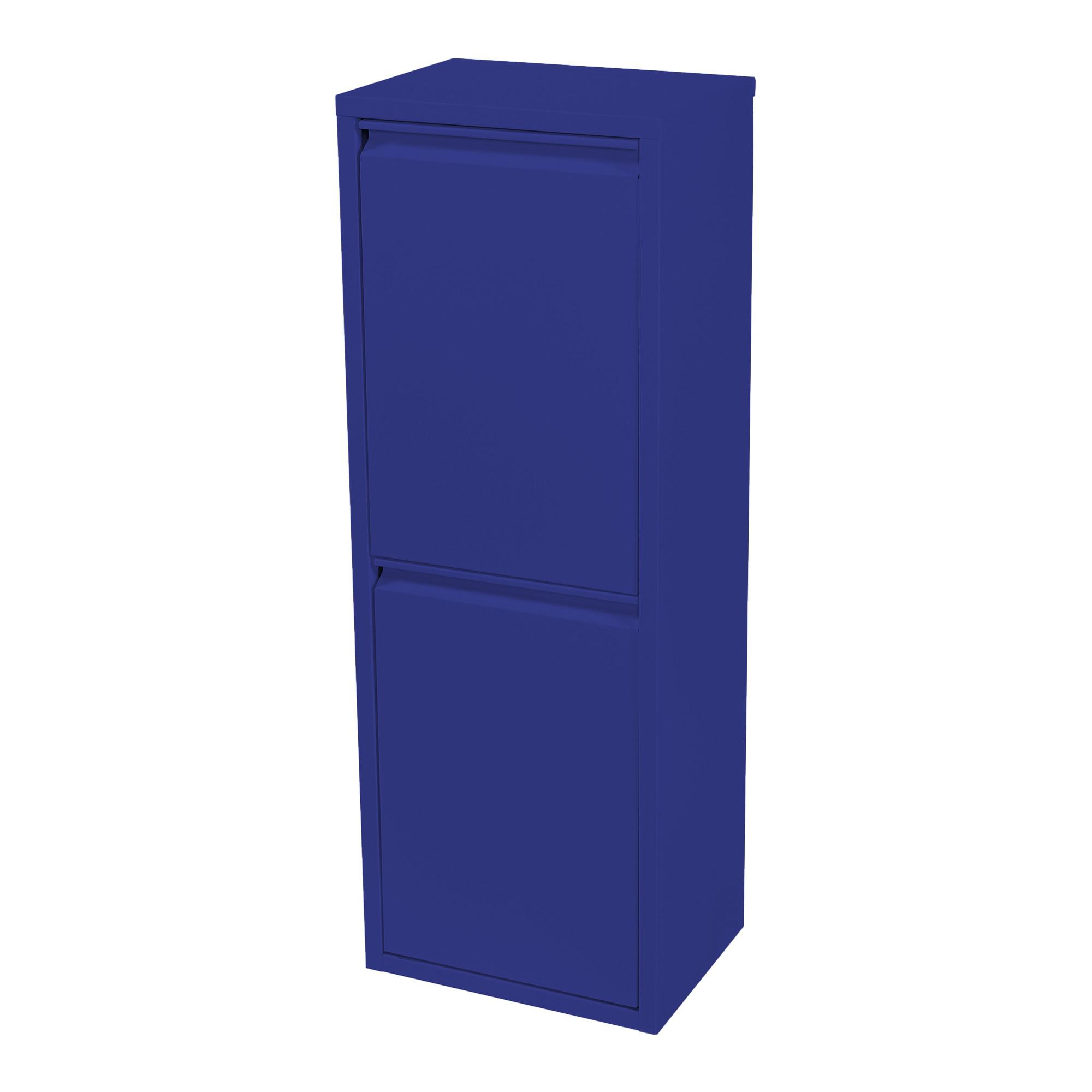 MÜLLTRENNSCHRANK Sollentuna - Dunkelblau, Kunststoff/Metall (33/93/25cm) - [en.casa]