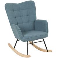 SCHAUKELSTUHL Sessel Relaxsessel bis 120 kg, Polyester, Rosa 98x71x101cm - Naturfarben/Hellblau, Buchenholz/Textil (98/101/71cm) - HOMCOM