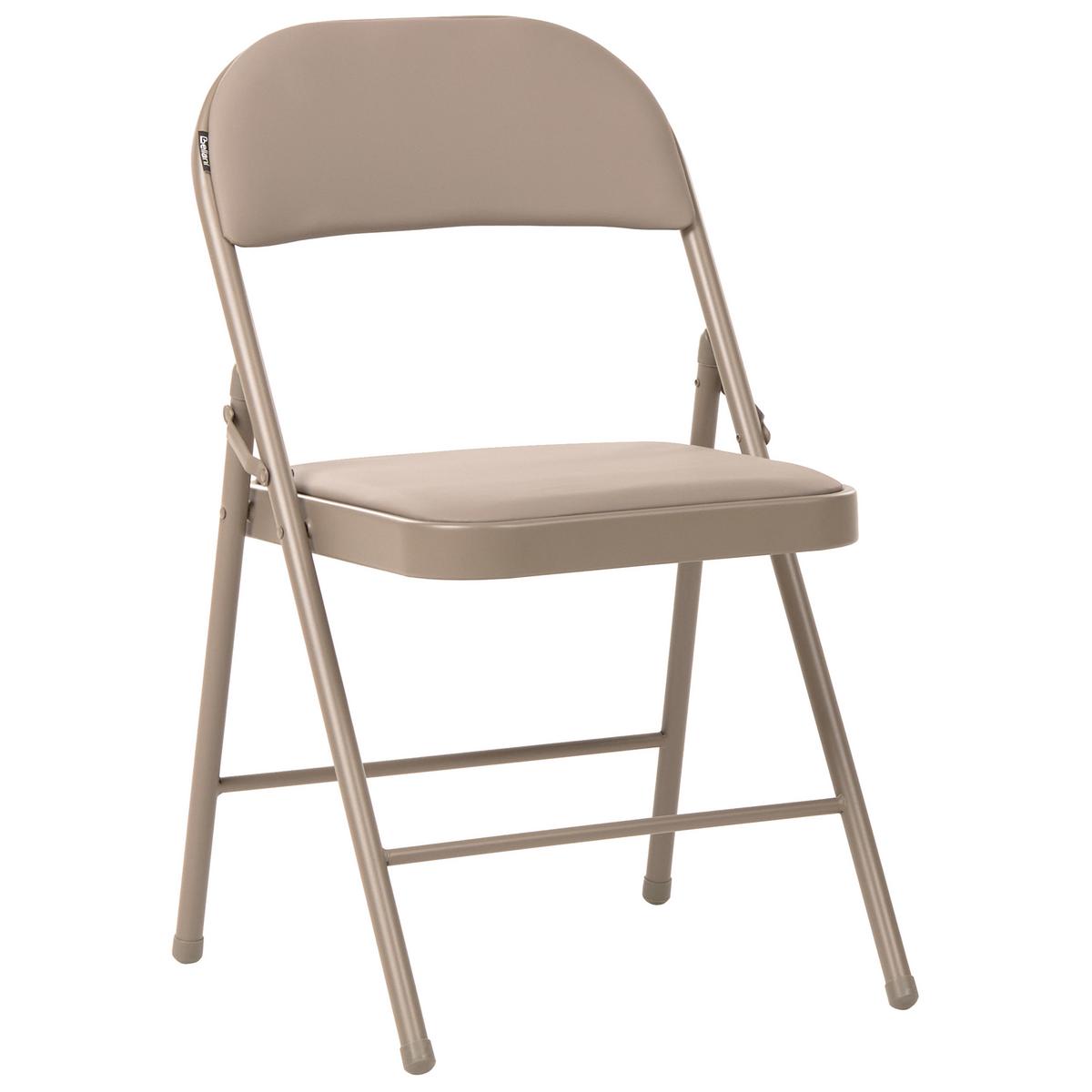 KLAPPSTUHL 4er-Set Metall Beige Shasta - Beige, Metall (45/77/47cm) - Beliani
