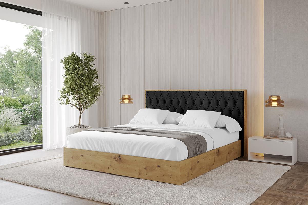 POLSTERBETT mit Bettkasten und Lattenrost, Boxbett ohne Matratze - ENZO5 180x200 Schwarz - Schwarz, Holzwerkstoff/Textil (180/200cm) - ALTDECOR