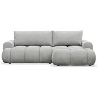 ECKSOFA Ombo Mini, Hellgrau Bouclé, rechtsseitig - Hellgrau/Schwarz, Kunststoff/Textil (155/246cm) - Selsey