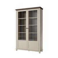 VITRINE EVANDRO 200 / 126 cm in Beige - Beige, Holzwerkstoff (126/200/42cm) - MASSENO