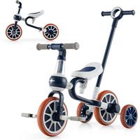 DREIRAD 4 in 1 Kinder dreirad Laufrad Blau - Blau, Kunststoff (37/72/101cm) - COSTWAY