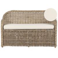 GARTENSOFA 2-Sitzer Naturfarben Susua - Naturfarben/Weiß, Naturmaterialien (141/86/69cm) - Beliani