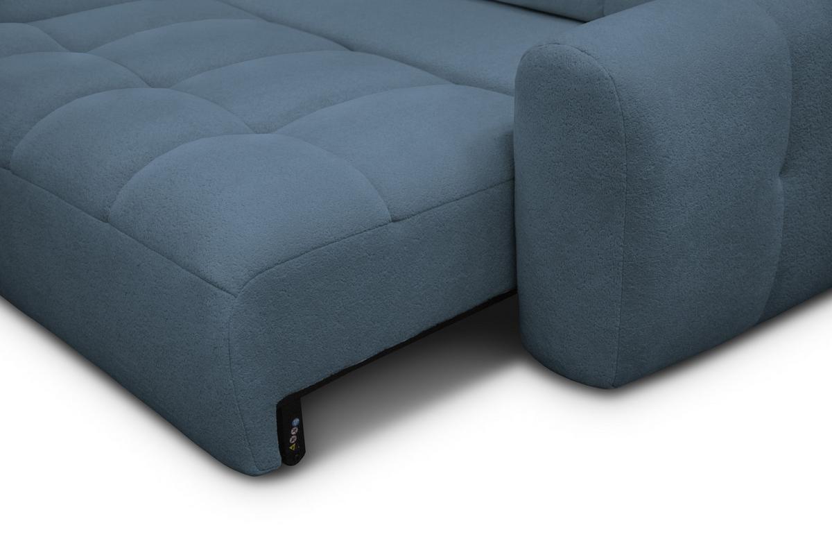 ECKSOFA LUMERO 4-Sitzer LINKS, marineblau - Blau/Schwarz, Holz/Textil (275/166cm) - Courtois Laville