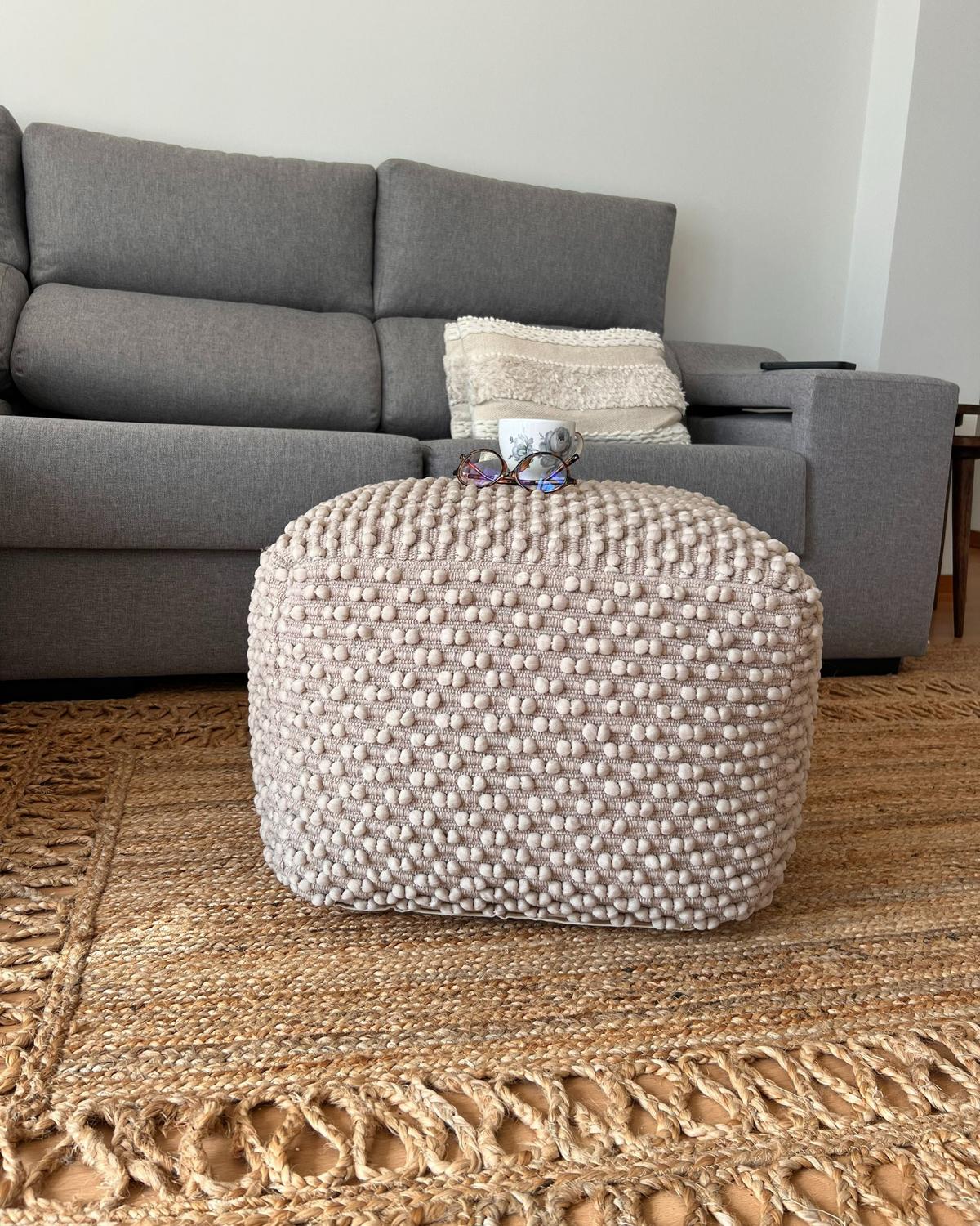 POUF Taupe Kingri - Taupe, Naturmaterialen (50/35/50cm) - Beliani