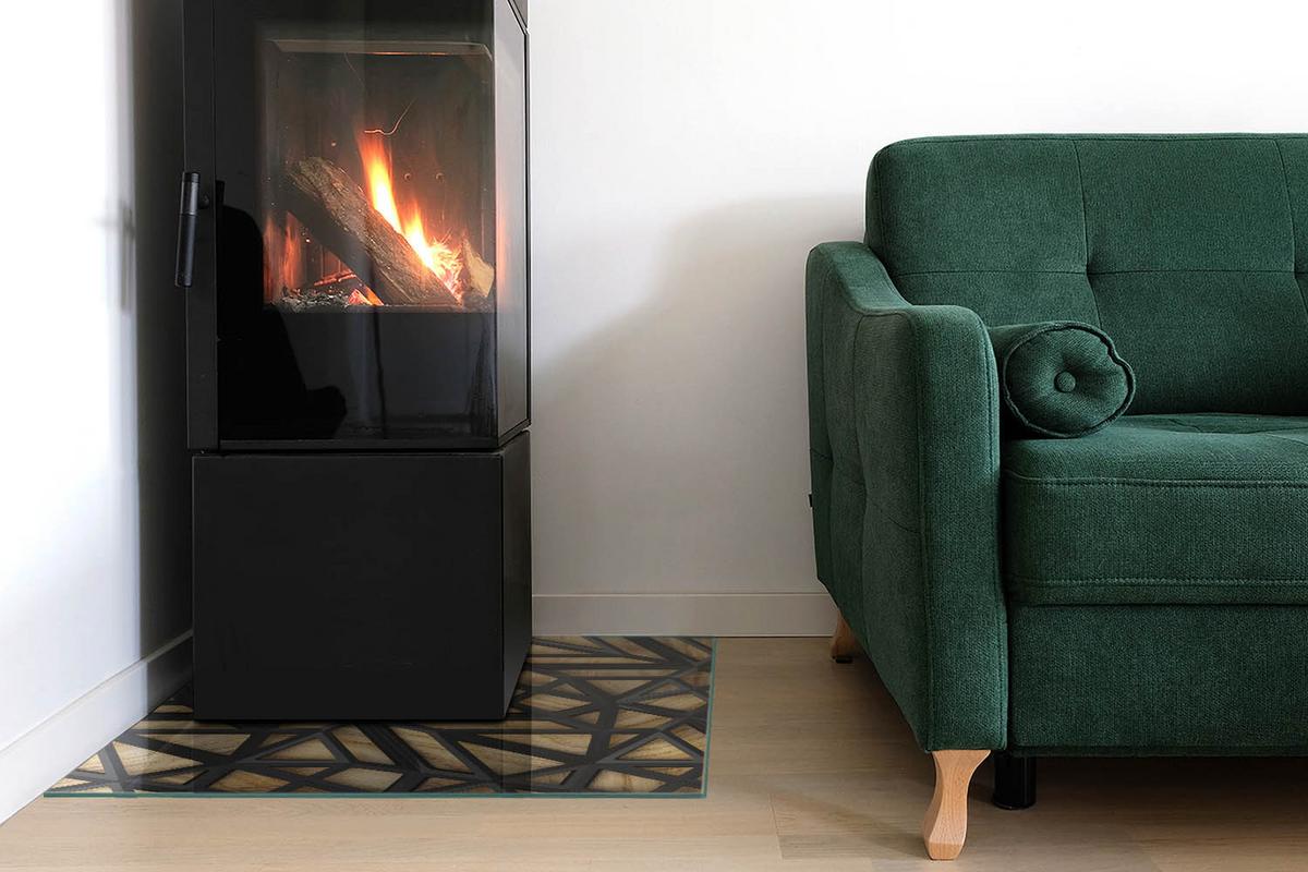 GLASPLATTE für Kamin 60x60 cm - Braun, Glas (60/60/0.4cm) - TULUP