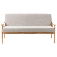 SOFA 3-Sitzer Hellbraun/Grau Esrum - Hellbraun/Grau, Holz/Textil (151/79/72cm) - Beliani