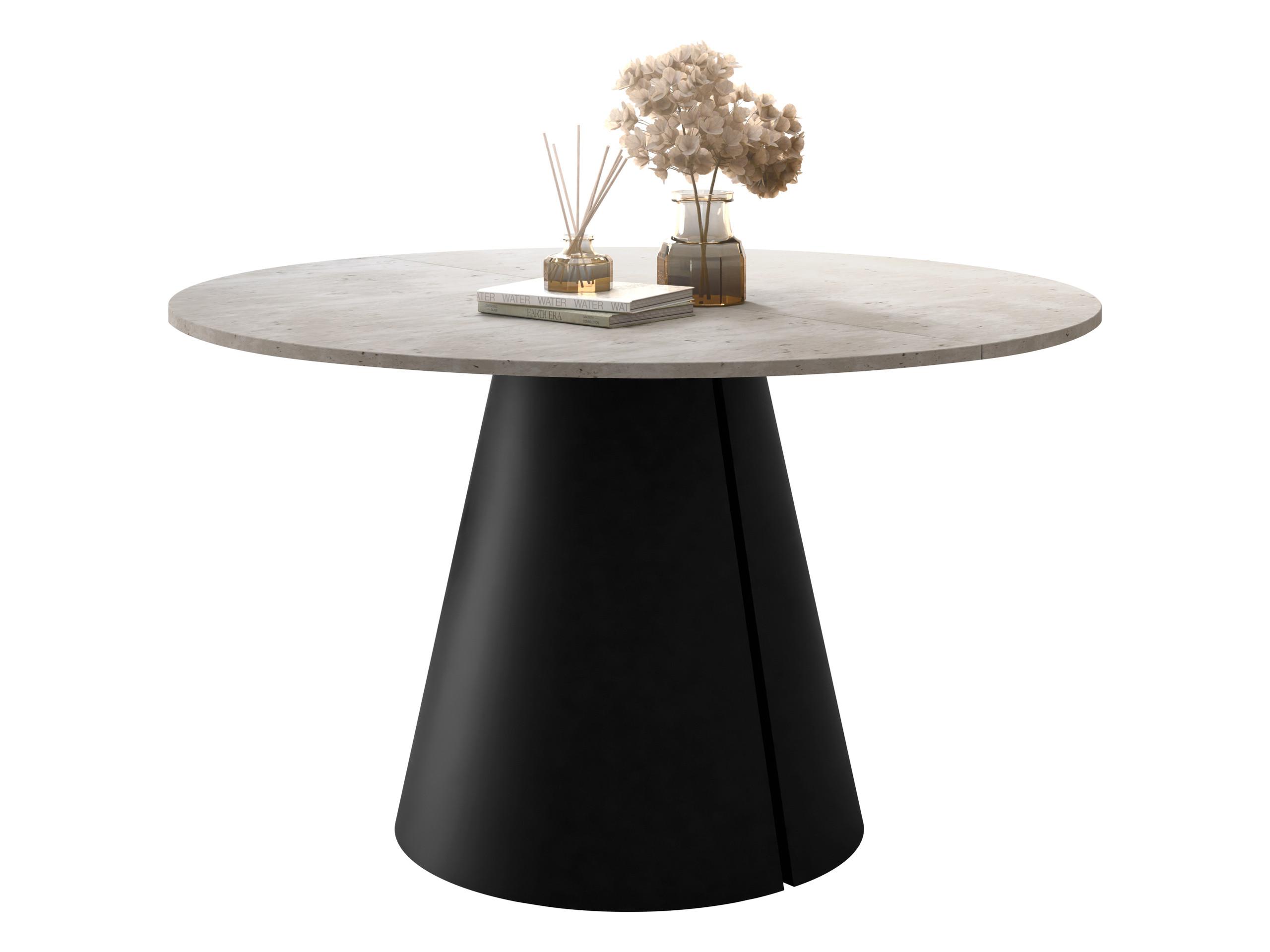 ESSTISCH Calma 100 - Ecru/Schwarz, Holzwerkstoff/Metall (100/100/76cm) - MIRJAN24