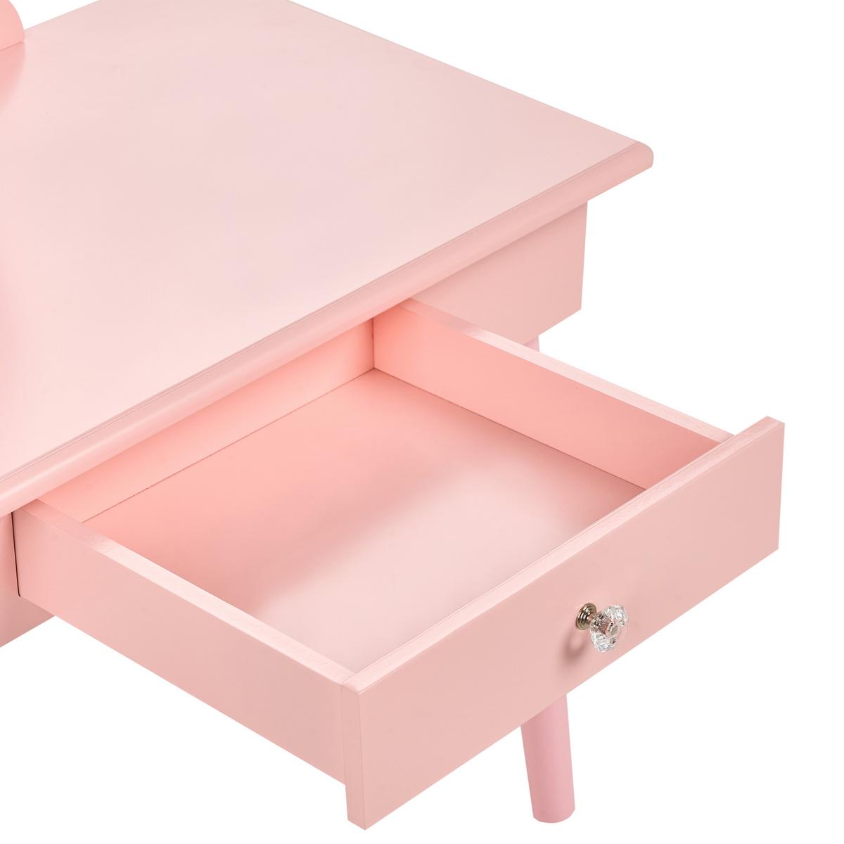KINDERSCHMINKTISCH mit Hocker Rosa Margie - Pink, Holz/Holzwerkstoff (62/102/40cm) - Beliani