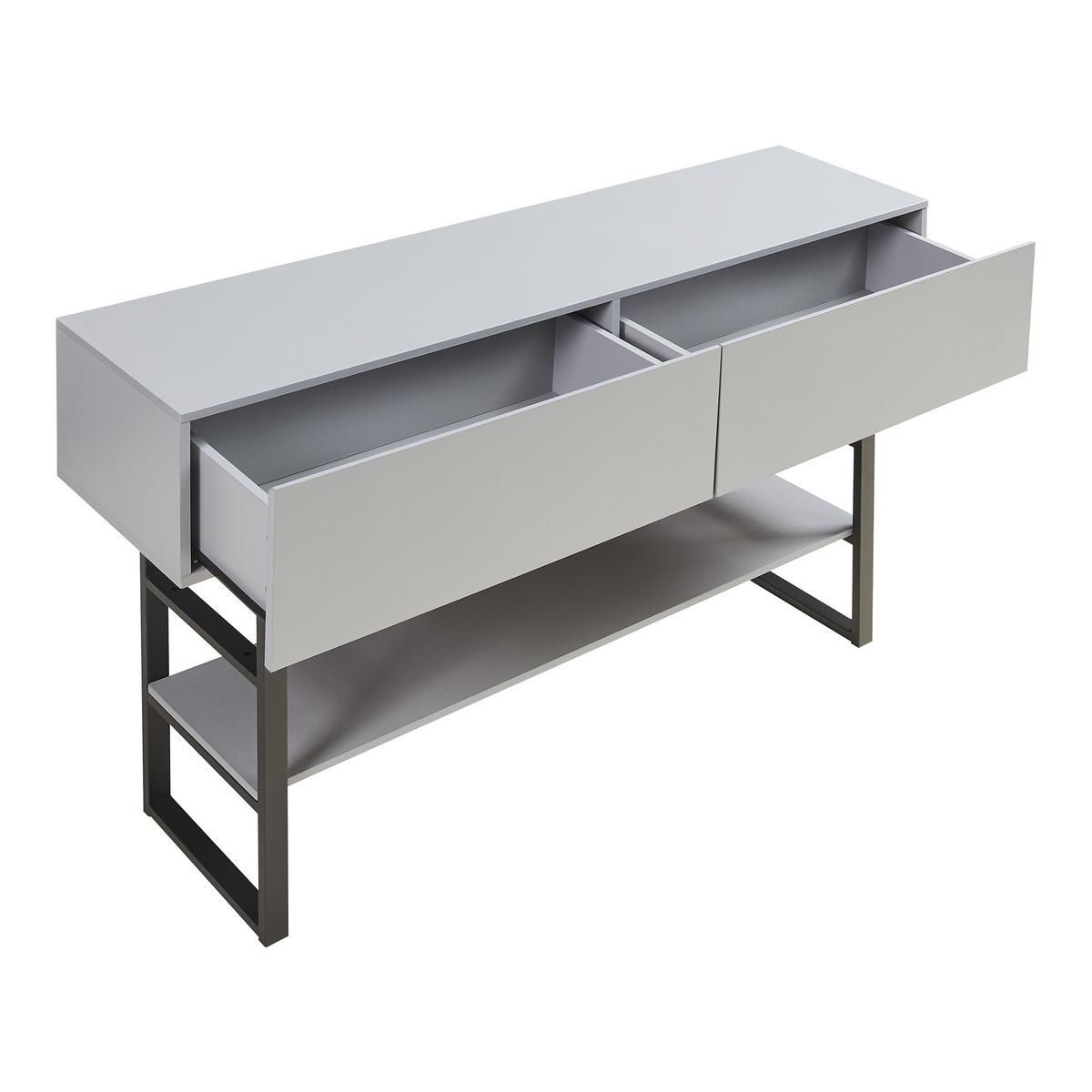 KONSOLENTISCH Varberg - Hellgrau, Holzwerkstoff/Metall (30/120/75cm) - [en.casa]