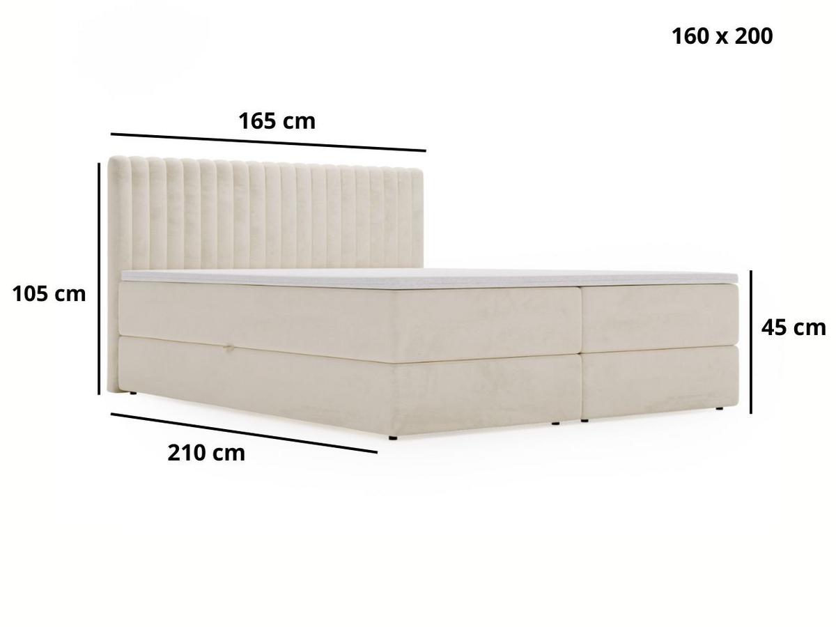BOXBETT Marbella 160x200 Dunkelgrau - Dunkelgrau, Holz/Textil (160/200cm) - Graingold