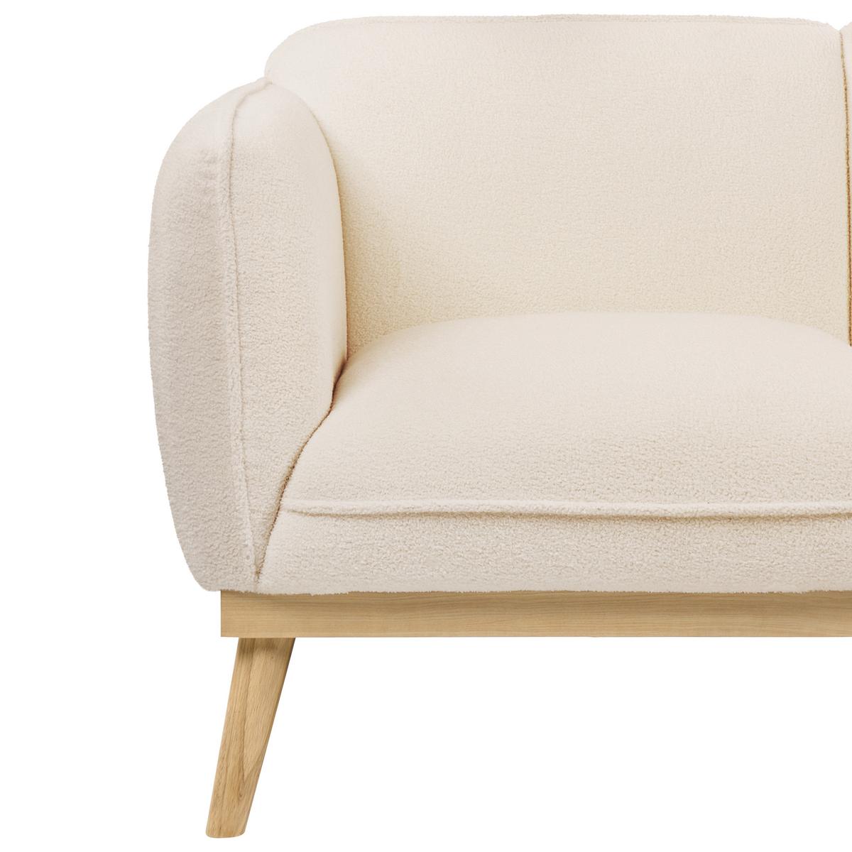 2-SITZER-SOFA Bouclé Hellbeige Ljung - Hellbraun, Textil (160/82/82cm) - Beliani