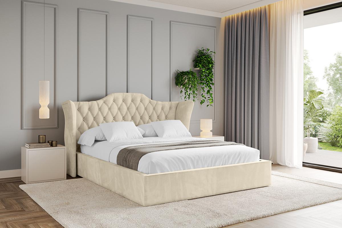 POLSTERBETT mit Bettkasten und Lattenrost, Boxbett ohne Matratze - ZORAN 140x200 Beige - Ecru, Holzwerkstoff/Textil (140/200cm) - ALTDECOR