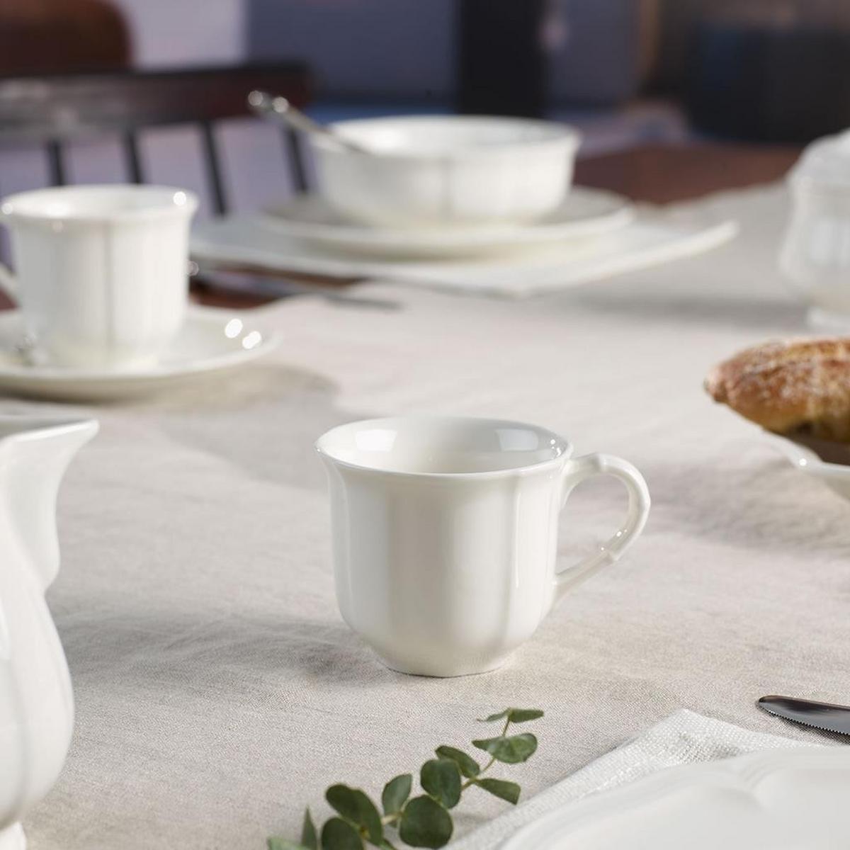 ESPRESSOTASSE MIT UNTERTASSE Manoir weiß 80 ml - Weiß, Keramik (12.2/7.5/12.2cm) - Villeroy & Boch