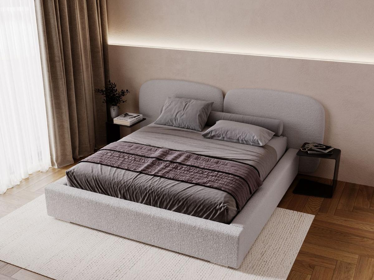 POLSTERBETT Palermo 140x200 Hellgrau - Hellgrau, Textil (140/200cm) - Graingold