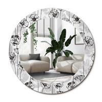 SPIEGEL Rund Ø 60 cm mit Aufdruck - Weiß, Glas (60/60/0.4cm) - Wallfluent