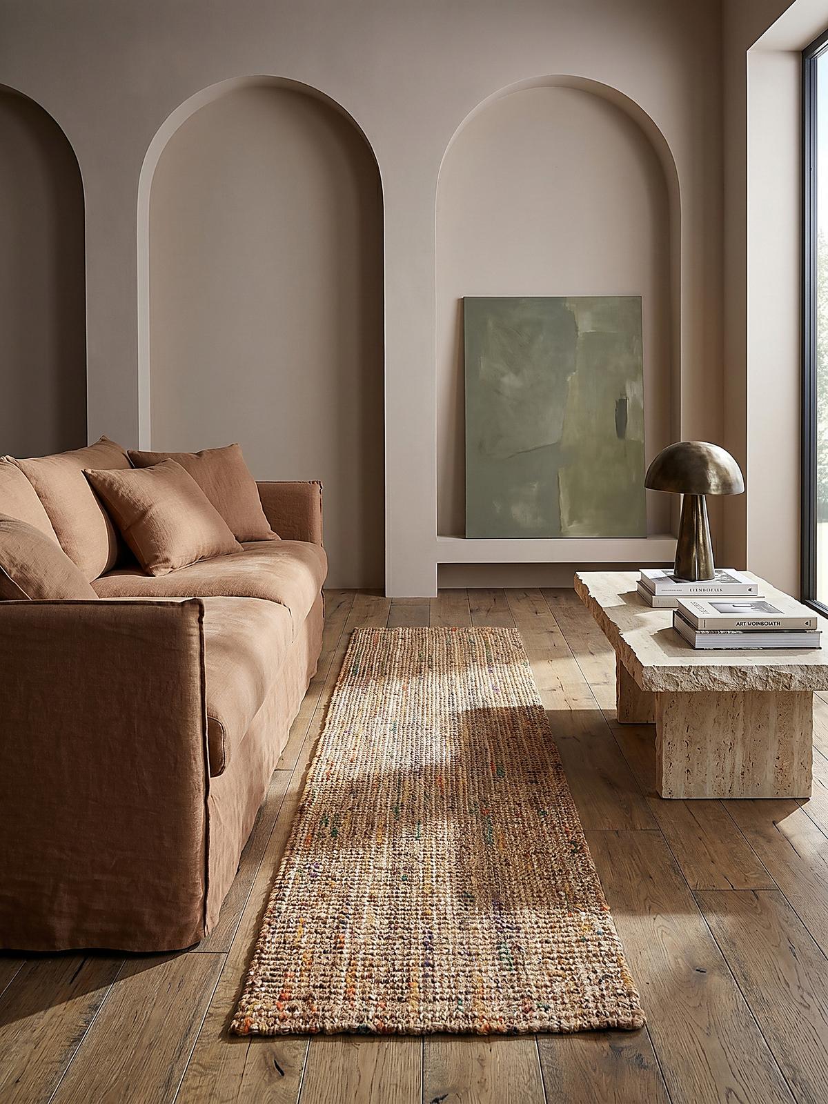 JUTETEPPICH handgewebt ERME, in Naturjute, Beige, 60 x 230 cm - Beige, Textil (60/230cm) - KADIMA DESIGN