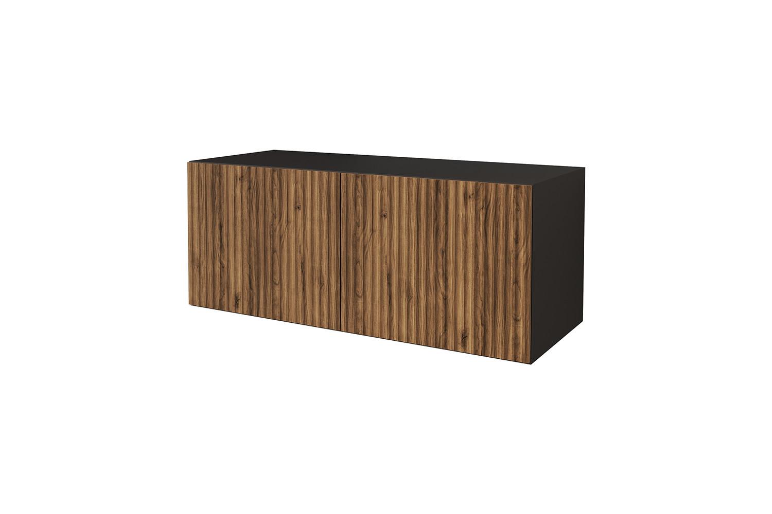 LOWBOARD NOA-2-W 100x40x40 cm - Schwarz / Katania - Eiche Wotan, Holzwerkstoff (100/40/40cm) - ALTDECOR