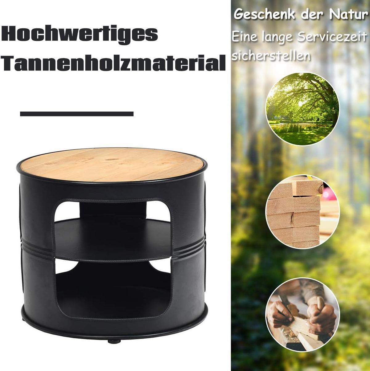 BEISTELLTISCH Industriell Schwarz - Schwarz, Metall (50/50/42cm) - COSTWAY