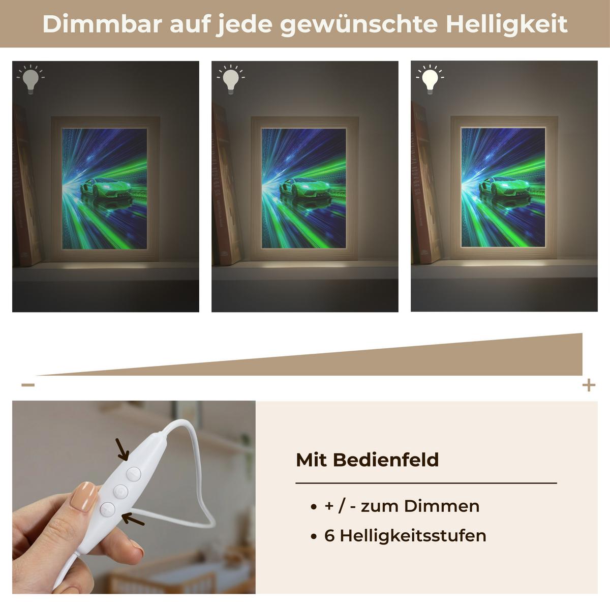 NACHTTISCHLAMPE Geschwindigkeit - Leicht - Sportwagen - Grün 15x20 cm - Grün, Holzwerkstoff (8/15/20cm) - OnlyWow