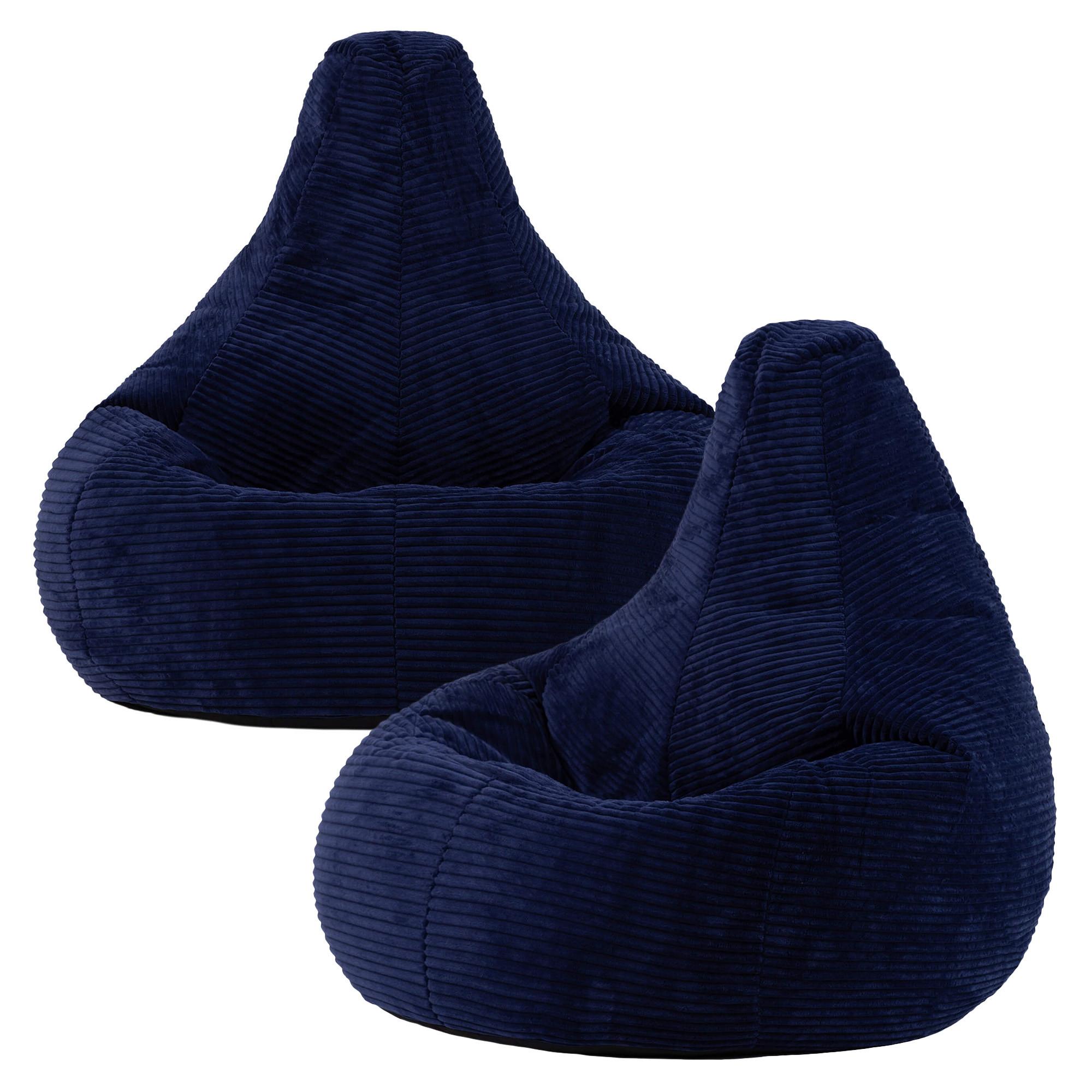 SITZSACK Sessel aus Cord 2-tlg. - Dunkelblau, Textil (82/76/82cm) - icon
