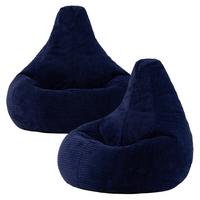 SITZSACK Sessel aus Cord 2-tlg. - Dunkelblau, Textil (82/76/82cm) - icon