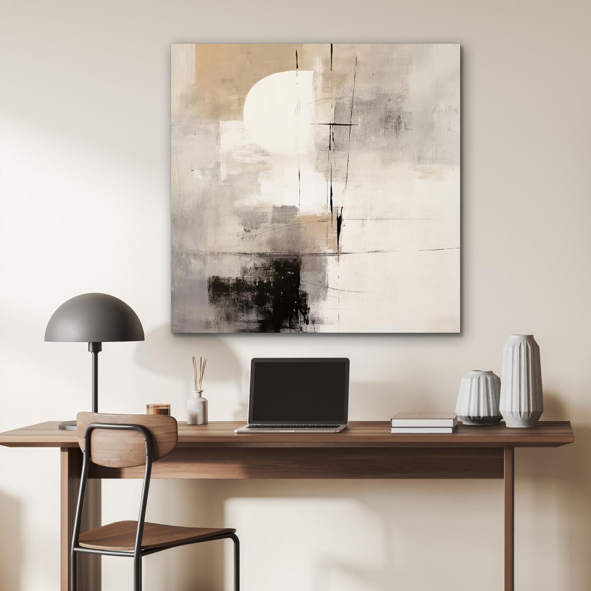 METALLBILD Abstrakt - Kunst - Grau 90x90 cm - Hellgrau, Metall (90/90cm) - MuchoWow