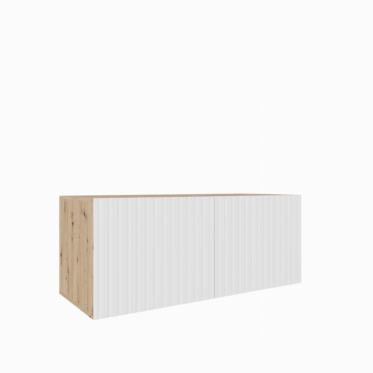 LOWBOARD LIVO 100/41/40 cm, Hängender TV-Schrank Eiche Artisan - Weiß/Eiche Artisan, Holzwerkstoff (100/41/40cm) - MASSENO