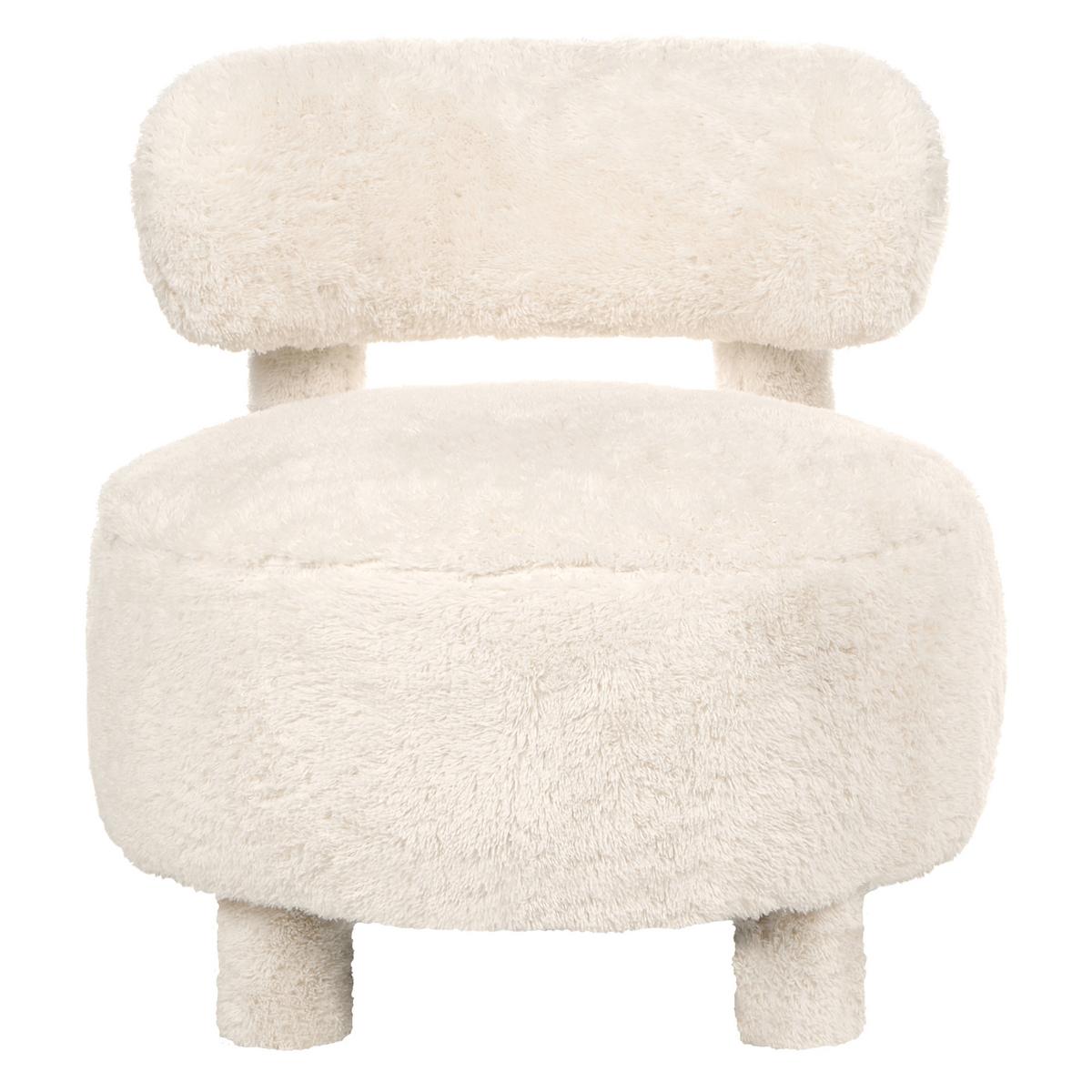 SESSEL Webpelz Hellbeige Hamina - Beige, Textil (76/74/74cm) - Beliani
