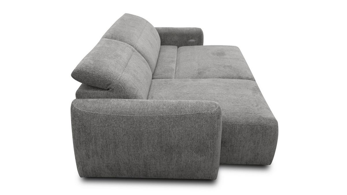 ECKSOFA NERO 4-Sitzer, platingrau - Schwarz/Grau, Holz/Textil (272/81/159cm) - Wozimo
