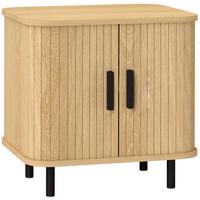 NACHTTISCH MDF Eiche - Eichefarben/Schwarz, Holzwerkstoff/Metall (48/40/48cm) - HOMCOM